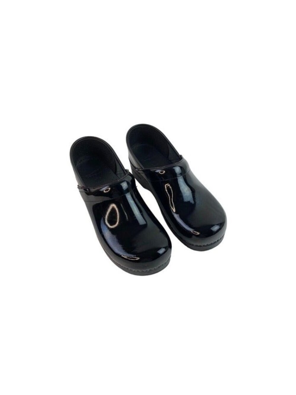-Dansko Black Patent Leather Comfort Clog Shoes Womens 10.5-11 Nurse Professiona